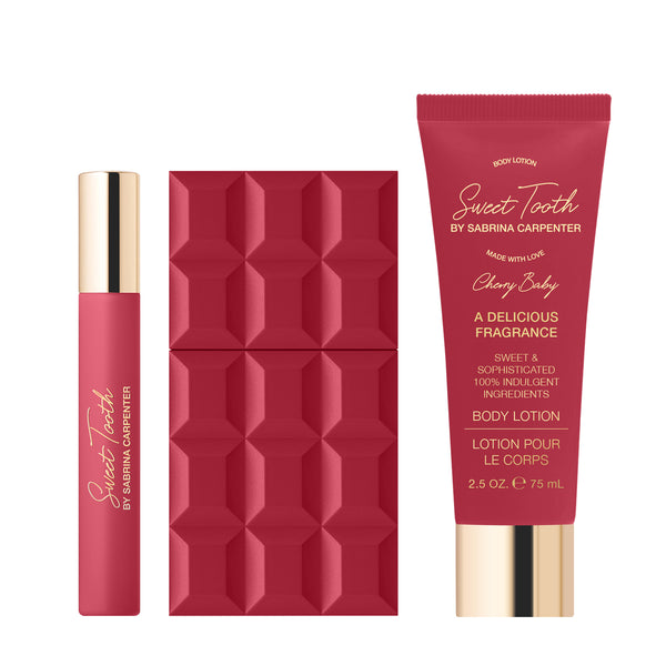 Sabrina Carpenter Sabrina Carpenter Cherry Baby Gift Set - 30ml EDP, 10ml Travel Spray, 75ml Body Lotion at Glorious Beauty