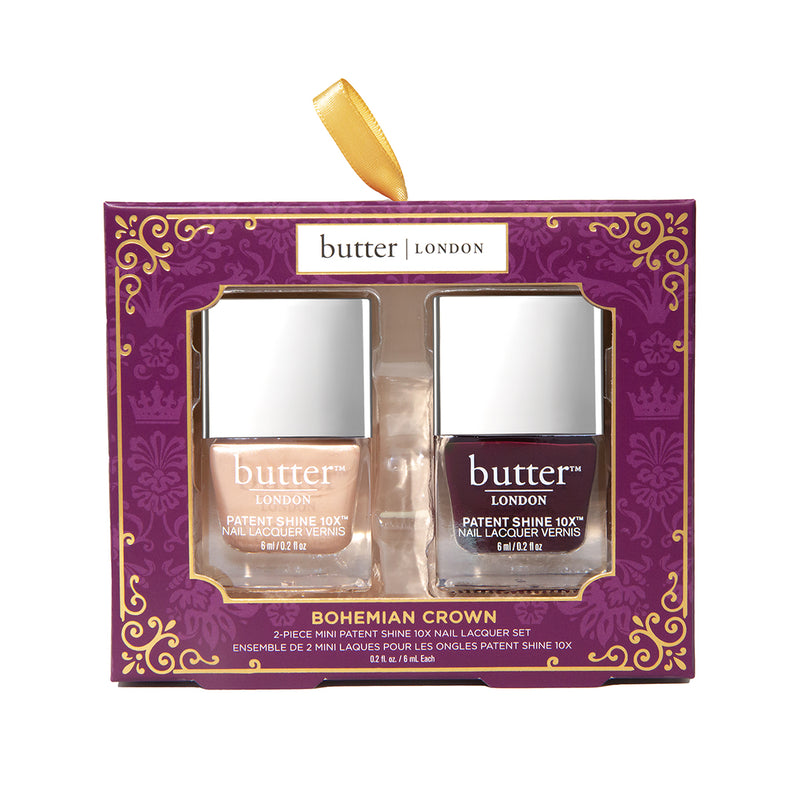 butter LONDON UK Bohemian Crown Patent Shine 10X Mini Nail Lacquers Set (LBHW)  at Glorious Beauty